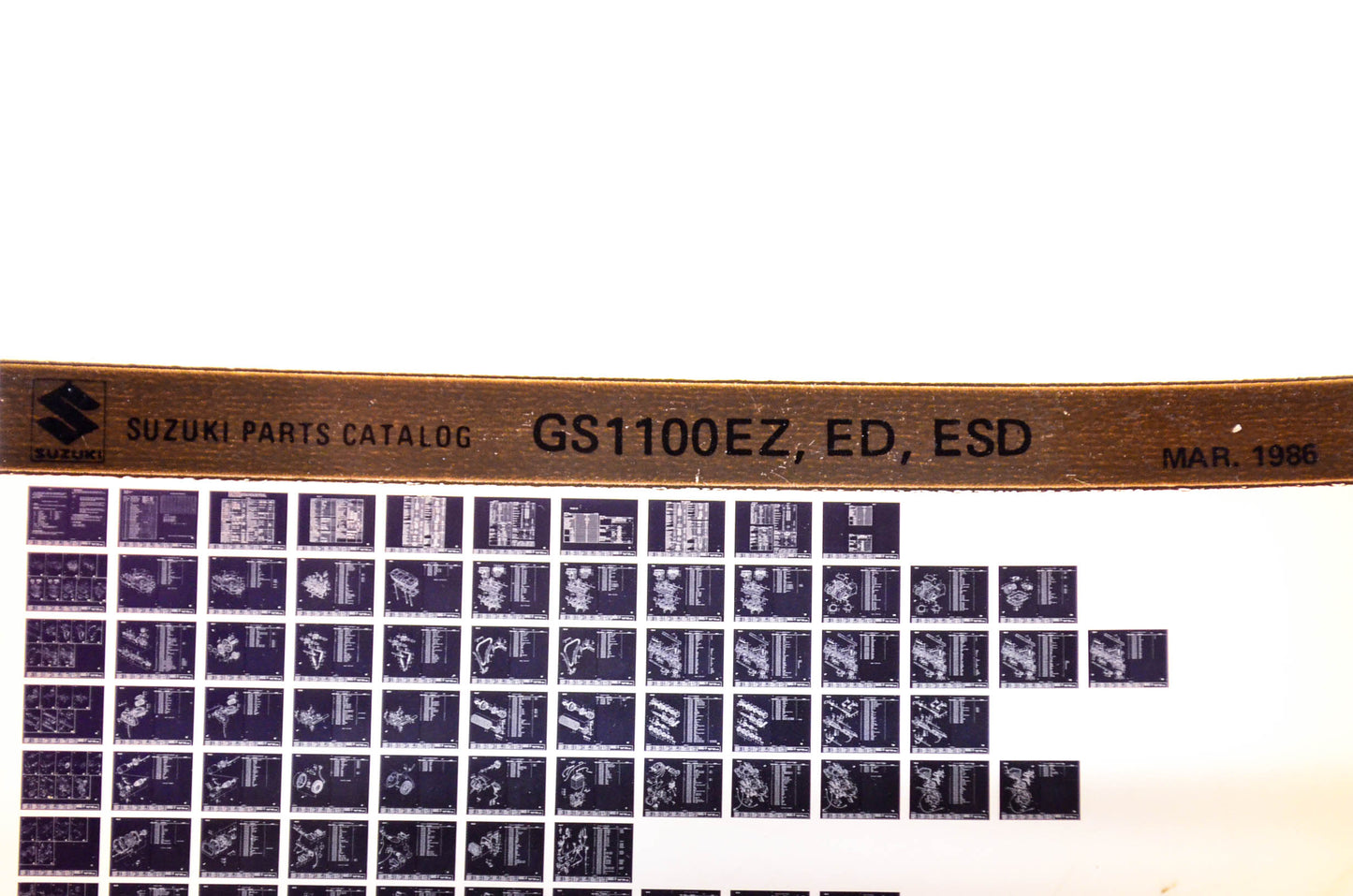 OEM Suzuki GS1100EZ, ED, ESD 1986/March Parts Catalog Microfiche