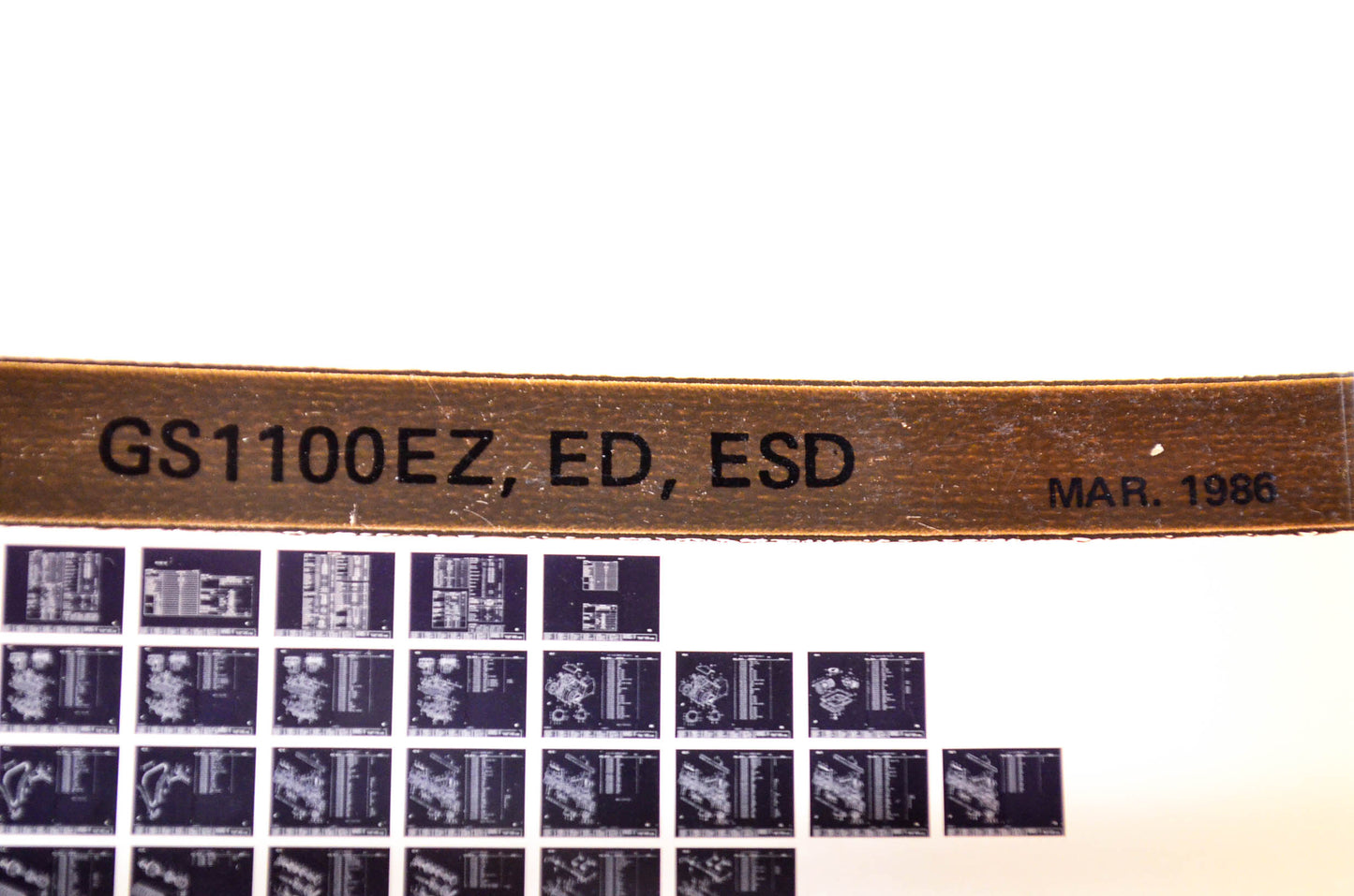 OEM Suzuki GS1100EZ, ED, ESD 1986/March Parts Catalog Microfiche