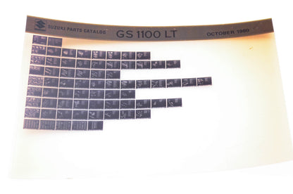 OEM Suzuki GS 1100 LT 1980/October Parts Catalog Microfiche