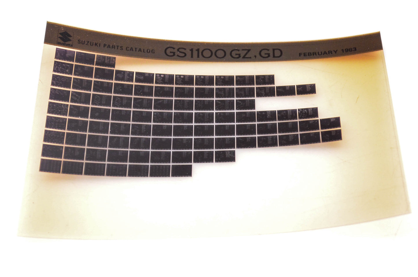 OEM Suzuki GS1100 GZ, GD 1983/February Parts Catalog Microfiche