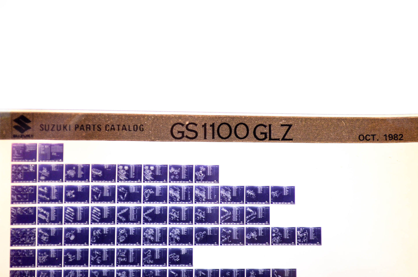 OEM Suzuki GS 1100 GLZ 1982/October Parts Catalog Microfiche