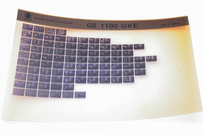 OEM Suzuki GS 1100 GKE 1984/May Parts Catalog Microfiche