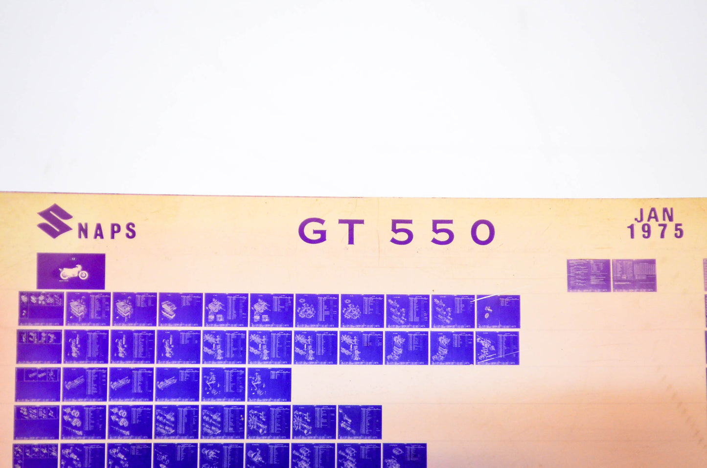 OEM Suzuki GT 550 1975/January Parts Catalog Microfiche