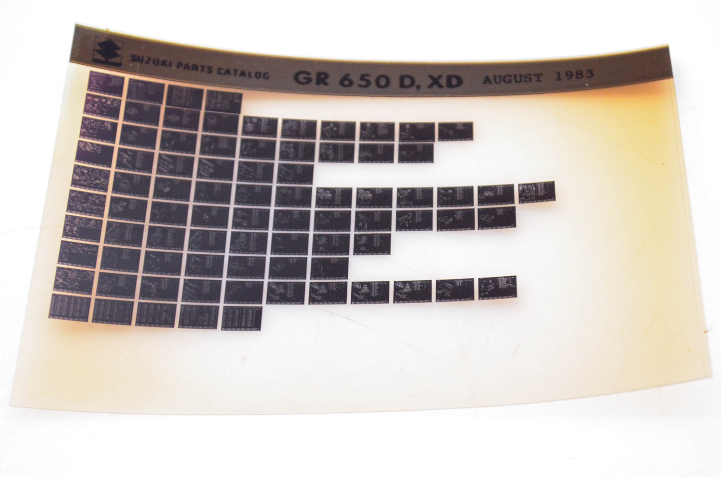 OEM Suzuki GR 650 D, XD 1983/August Parts Catalog Microfiche