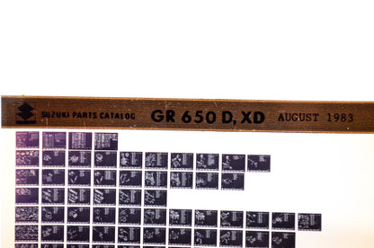 OEM Suzuki GR 650 D, XD 1983/August Parts Catalog Microfiche