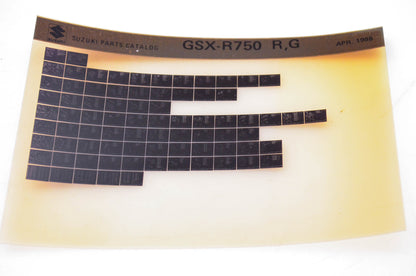 OEM Suzuki GSX-R750 R,G 1986/April Parts Catalog Microfiche