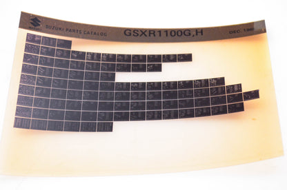 OEM Suzuki GSXR1100G,H 1986/December Parts Catalog Microfiche