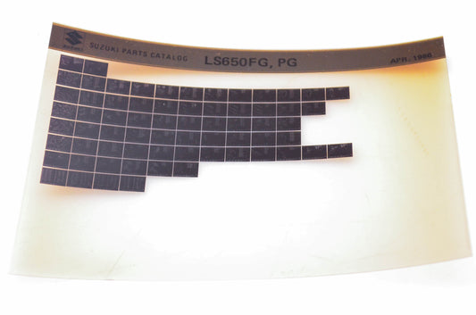 OEM Suzuki LS650FG, PG 1986/April Parts Catalog Microfiche