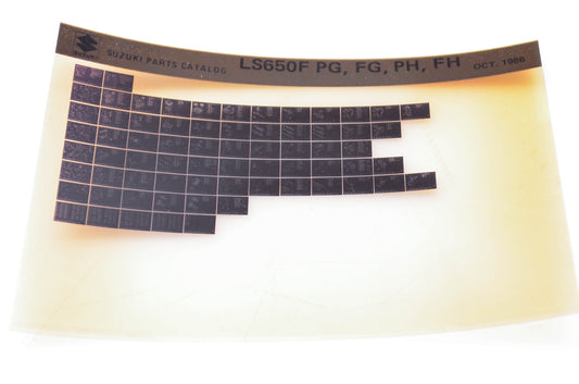 OEM Suzuki LS650F PG, FG, PH, FH 1986/October Parts Catalog Microfiche
