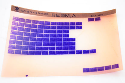OEM Suzuki RE 5M, A 1976/July Parts Catalog Microfiche