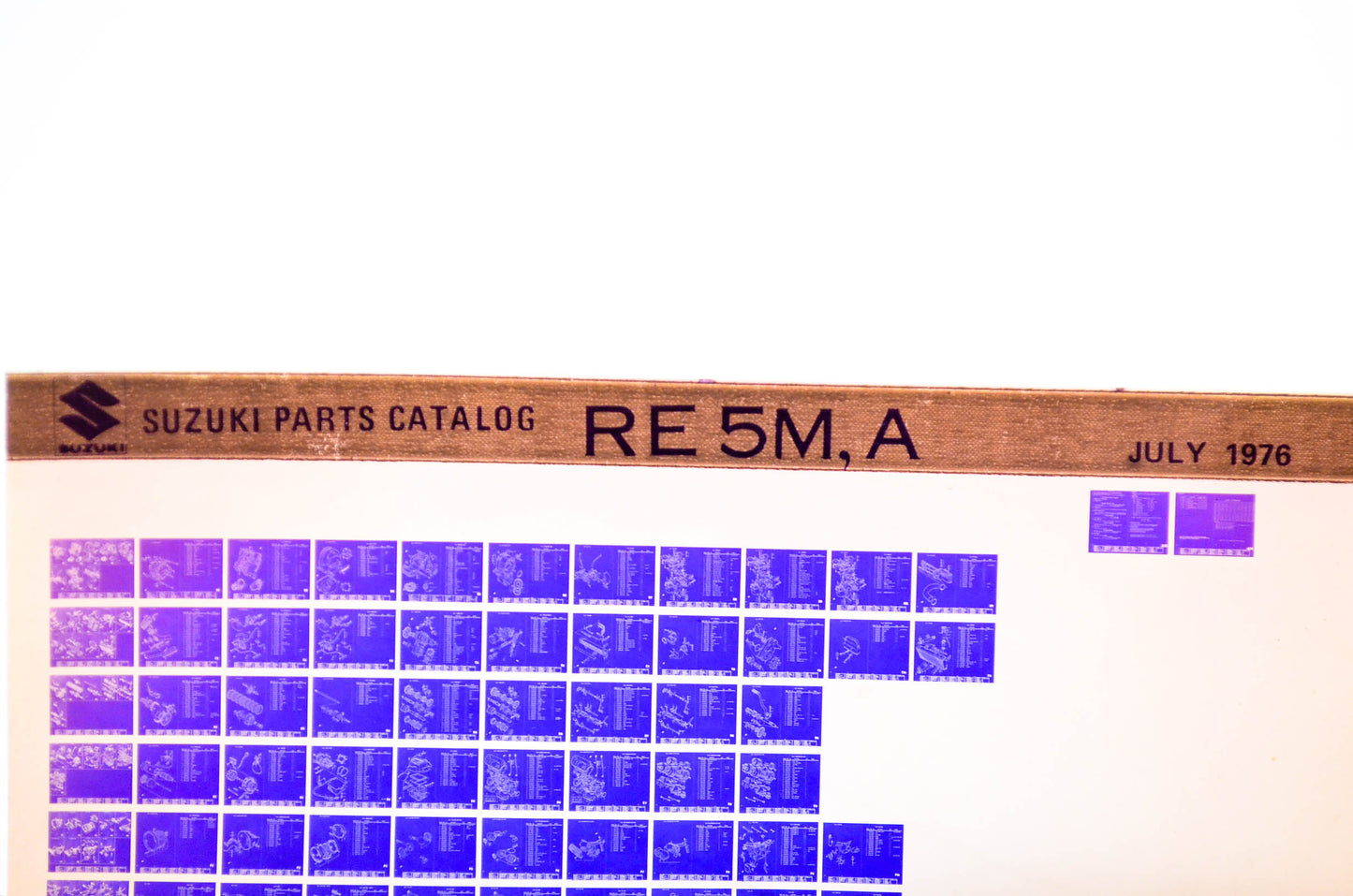 OEM Suzuki RE 5M, A 1976/July Parts Catalog Microfiche