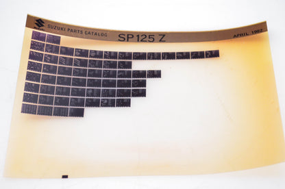 OEM Suzuki SP 125 Z 1982/April Parts Catalog Microfiche