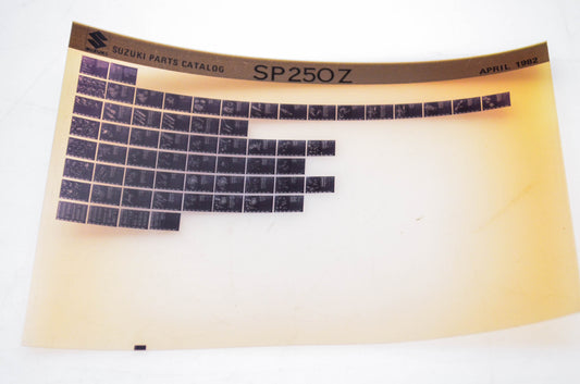 OEM Suzuki SP 250 Z 1982/April Parts Catalog Microfiche