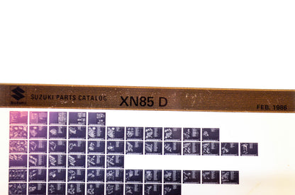 OEM Suzuki XN85 D 1986/February Parts Catalog Microfiche