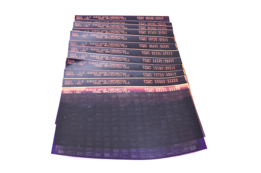 OEM Suzuki 1982/March Model Application File Microfiche Pages 1 - 12
