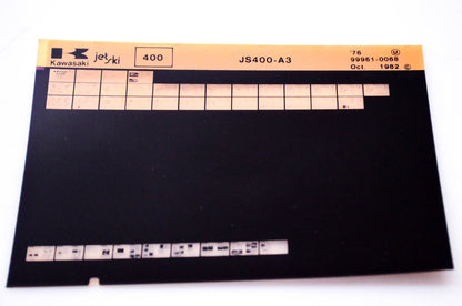 OEM Kawasaki JS400 A3 1982/October Jet Ski 400 Microfiche File '76