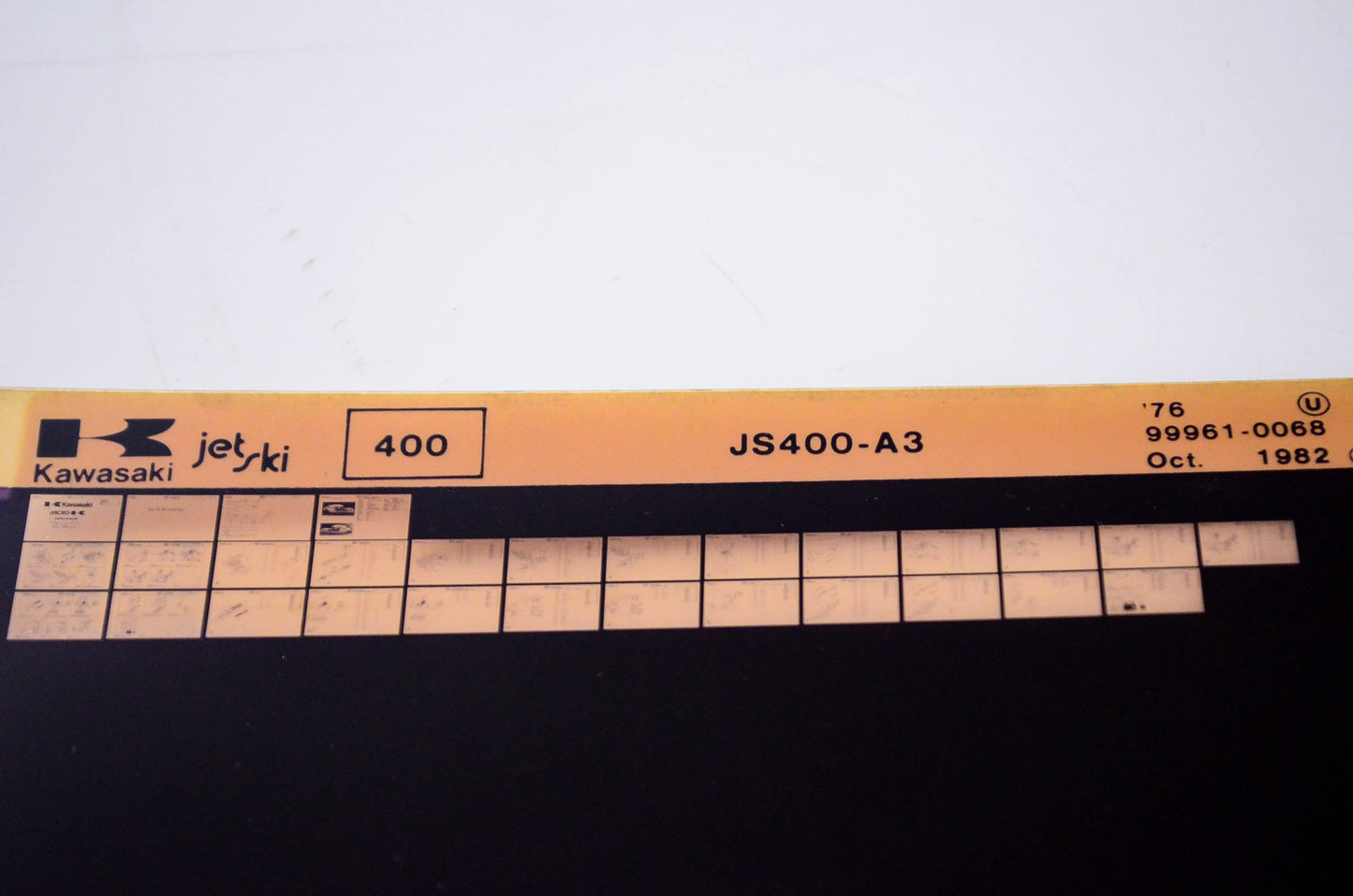 OEM Kawasaki JS400 A3 1982/October Jet Ski 400 Microfiche File '76