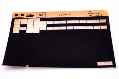 OEM Kawasaki JS 300 A1 1987/January Jet Ski 300 Microfiche File '87