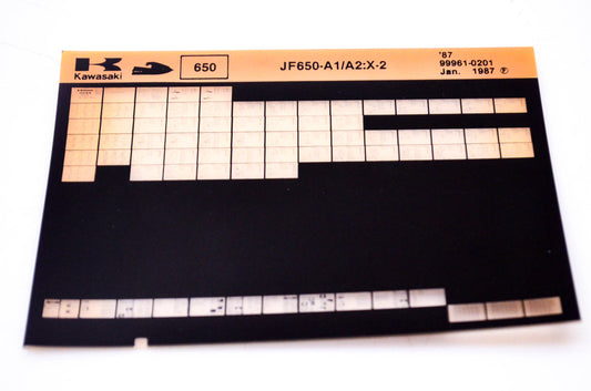 OEM Kawasaki JF650 A1/A2:X-2 1987/January Jet Ski 650 Microfiche File '87