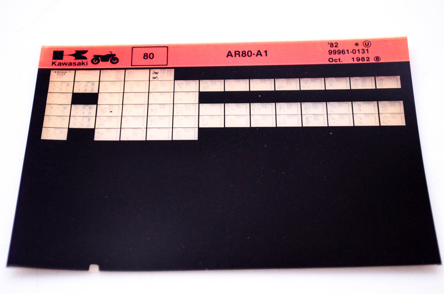 OEM Kawasaki AR80 A1 1982/October 80 Microfiche File '82