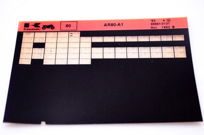 OEM Kawasaki AR80 A1 1982/October 80 Microfiche File '82
