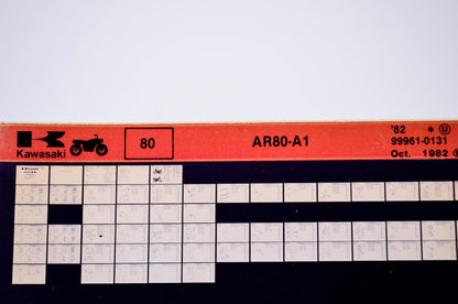 OEM Kawasaki AR80 A1 1982/October 80 Microfiche File '82