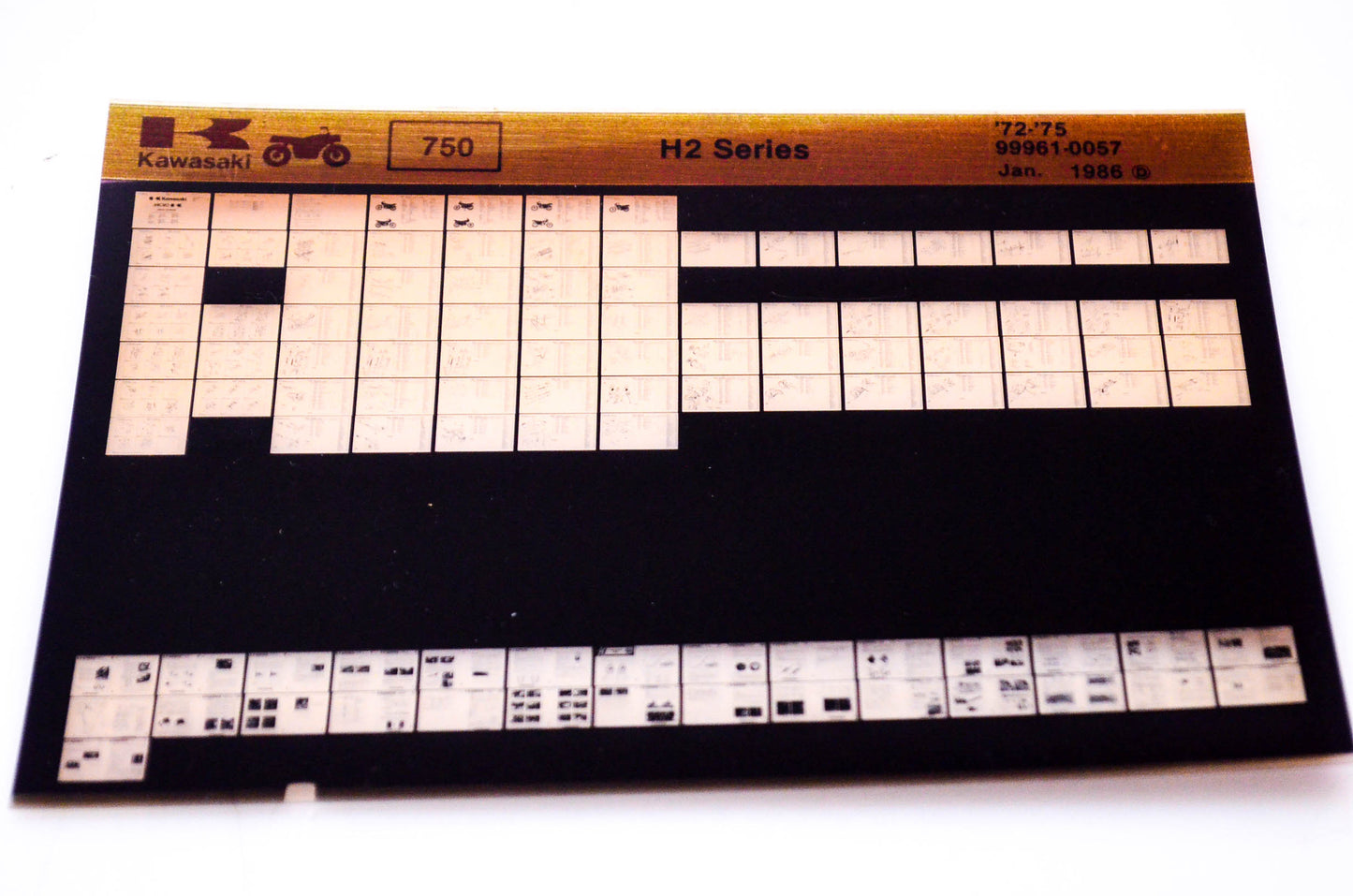 OEM Kawasaki H2 Series 1986/January 750 Microfiche File '72-'75