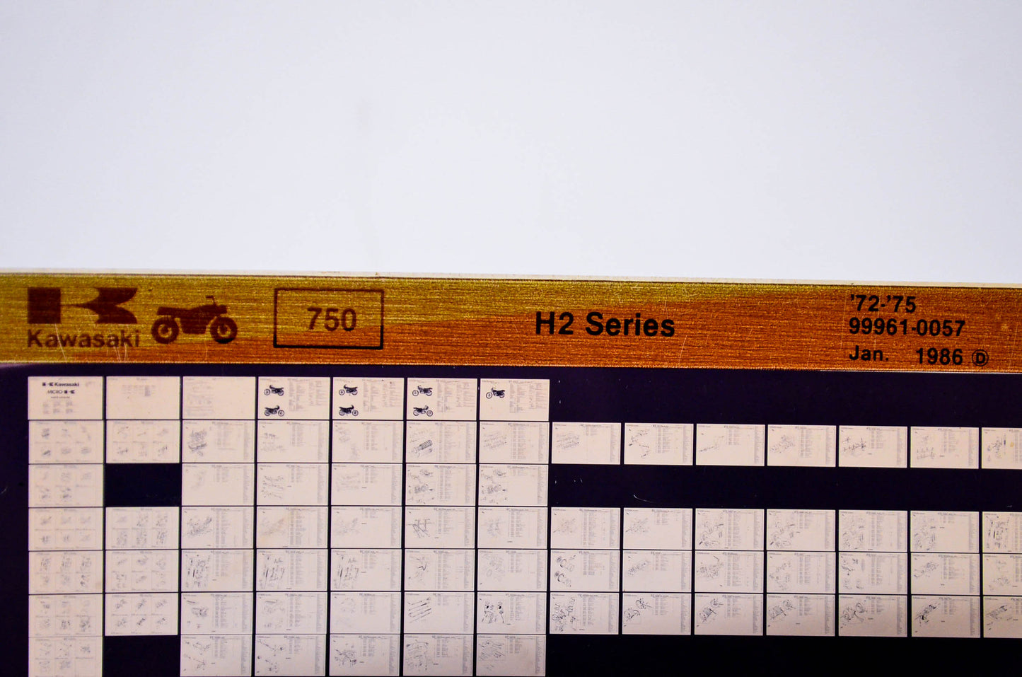 OEM Kawasaki H2 Series 1986/January 750 Microfiche File '72-'75