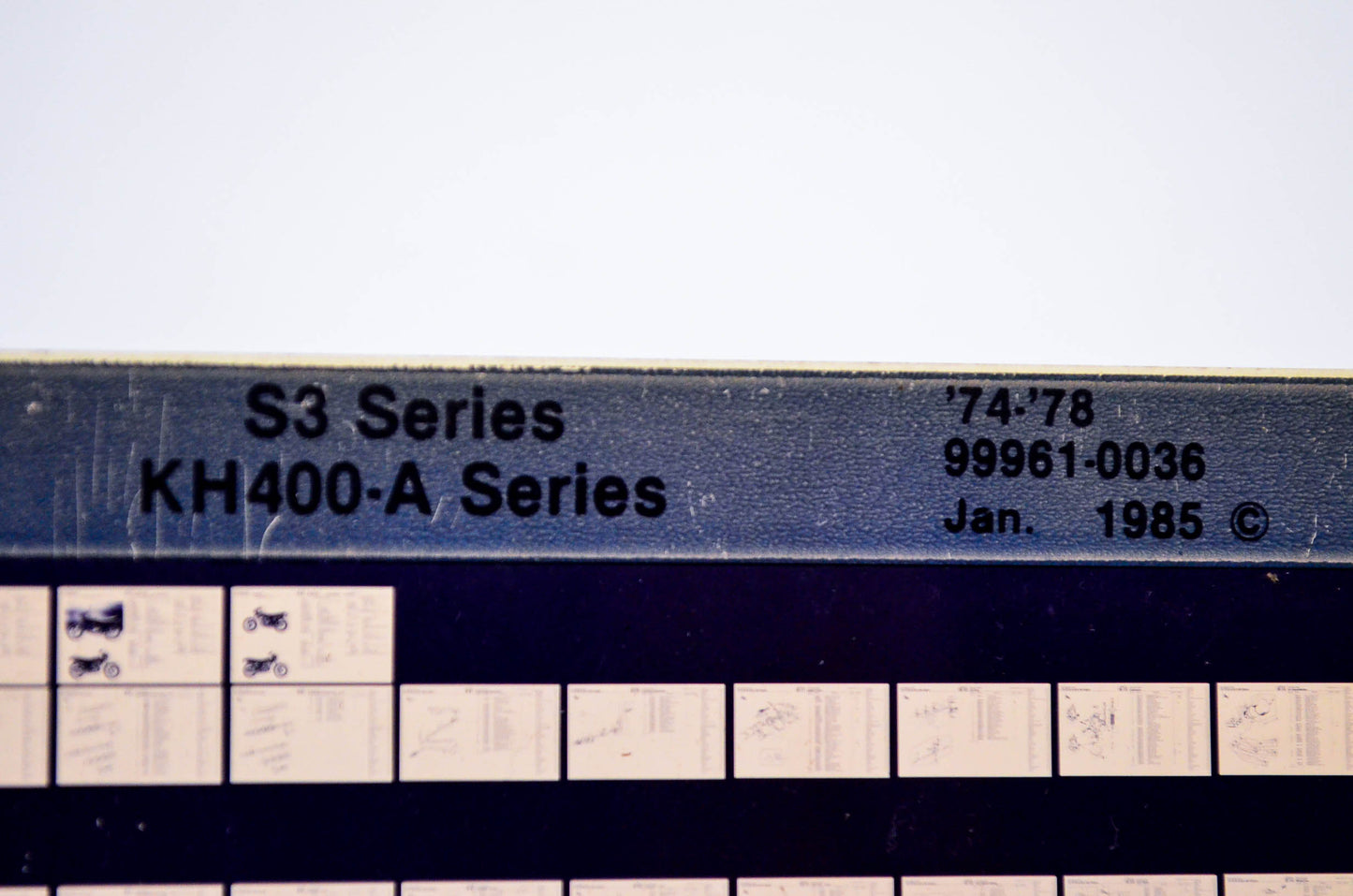 OEM Kawasaki S3 Series, KH400 A Series 1985/January 400 Microfiche File '74-'78
