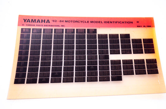 OEM Yamaha 1984/May Motorcycle Model Identification File 1962 - 1984 Microfiche