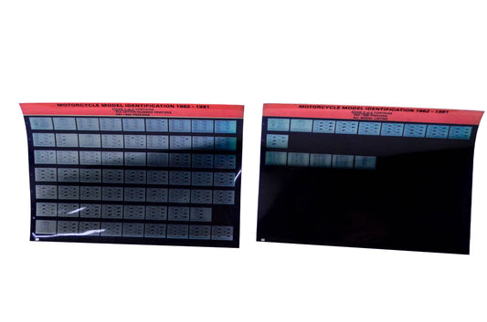 OEM Yamaha 341-443 Motorcycle Model Identification Prefixes File Microfiche '62-'81 pgs 1&2
