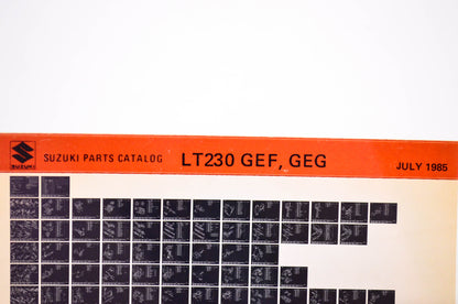 OEM Suzuki LT230 GEF, GEG 1985/July Parts Catalog Microfiche