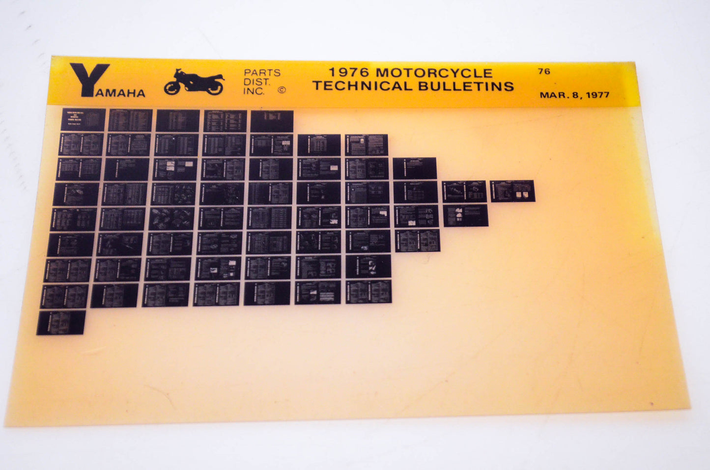 OEM Yamaha 1977/March 8 '76 Motorcycle Technical Bulletins Microfiche