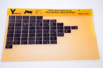 OEM Yamaha 1977/March 8 '76 Motorcycle Technical Bulletins Microfiche