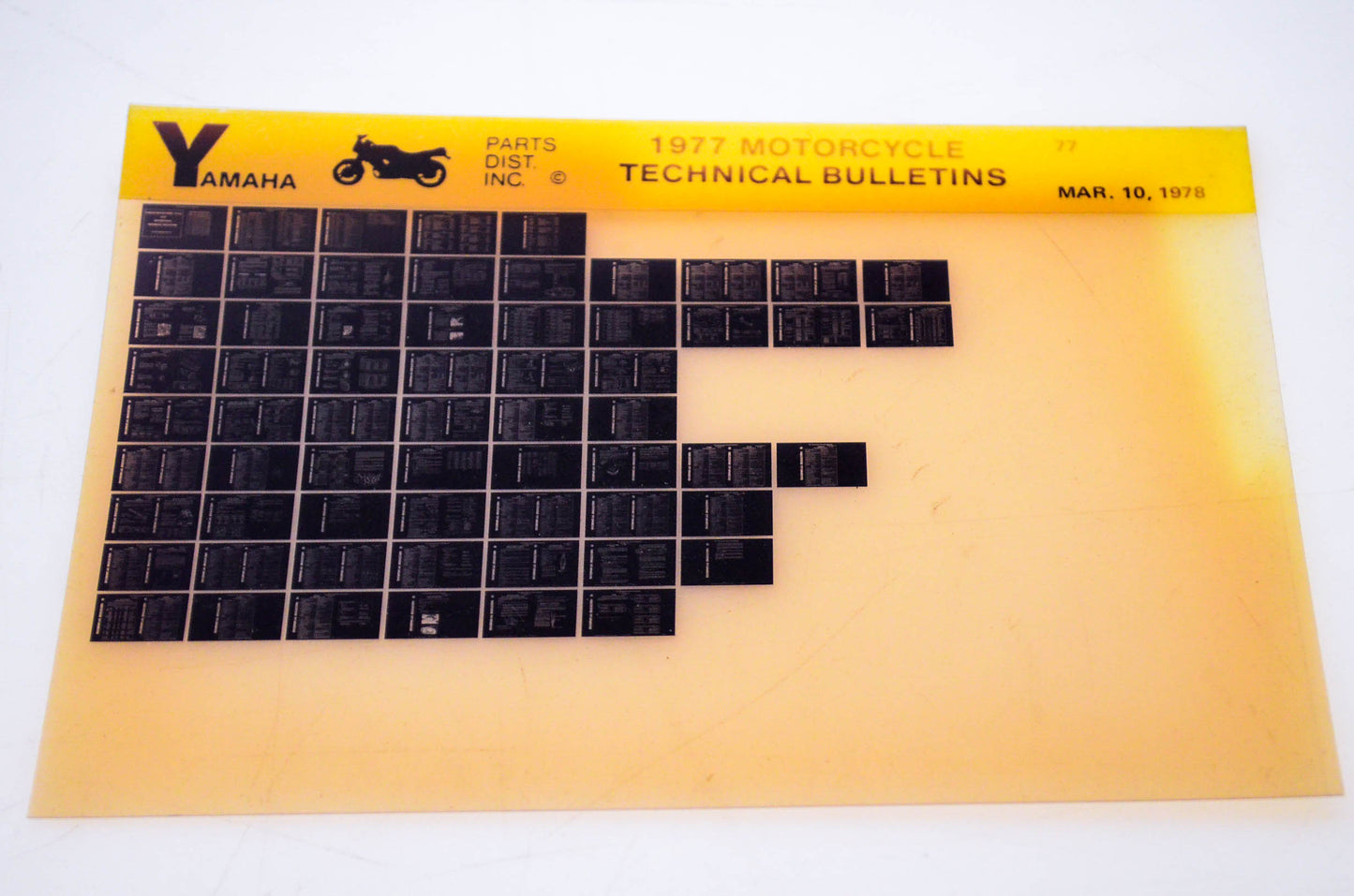 OEM Yamaha 1978/March 10 '77 Motorcycle Technical Bulletins Microfiche