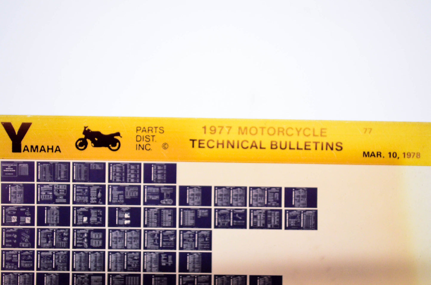 OEM Yamaha 1978/March 10 '77 Motorcycle Technical Bulletins Microfiche