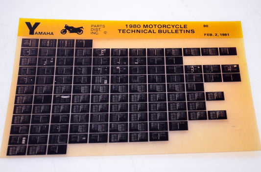 OEM Yamaha 1981/February 2 '80 Motorcycle Technical Bulletins Microfiche