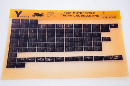 OEM Yamaha 1982/February 2 '81 Motorcycle Technical Bulletins Microfiche