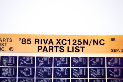 OEM Yamaha XC125N/NC 1985/September 25 '85 Riva Parts List Microfiche