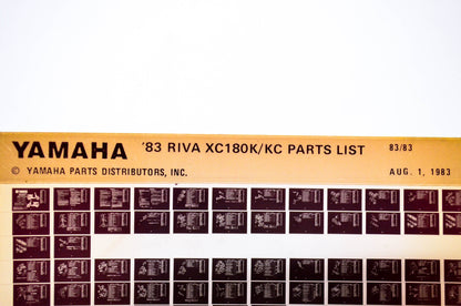 OEM Yamaha XC180K/KC 1983/August 1 '83 Riva Parts List Microfiche
