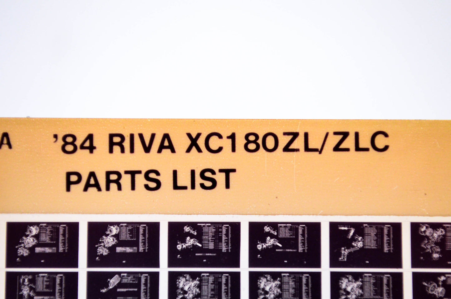 OEM Yamaha XC180ZL/ZLC 1985/March 29 '84 Riva Parts List Microfiche