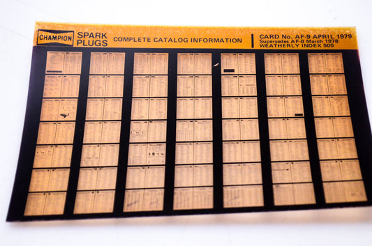 Champion Card No.AF-9 1979/Apr Spark Plugs Complete Catalog Info Microfiche