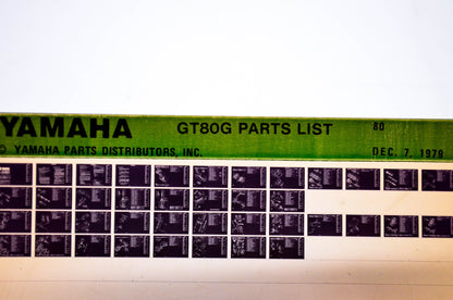 OEM Yamaha GT80G 1979/December 7 '80 Parts List Microfiche