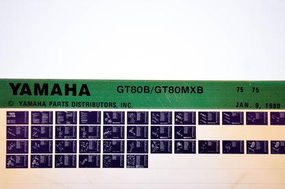 OEM Yamaha GT80B/GT80MXB 1980/January 9 '75 Parts List Microfiche