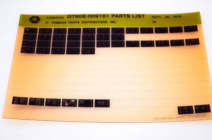 OEM Yamaha GT80E-009161 1978/September 28 '78 Parts List Microfiche