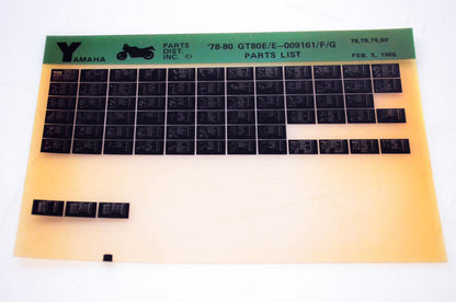 OEM Yamaha GT80E/E-009161/F/G 1986/February 5 '78 -'80 Parts List Microfiche