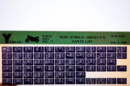OEM Yamaha GT80E/E-009161/F/G 1986/February 5 '78 -'80 Parts List Microfiche
