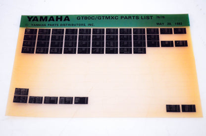 OEM Yamaha GT80C/GTMXC 1982/May 20 '76 Parts List Microfiche