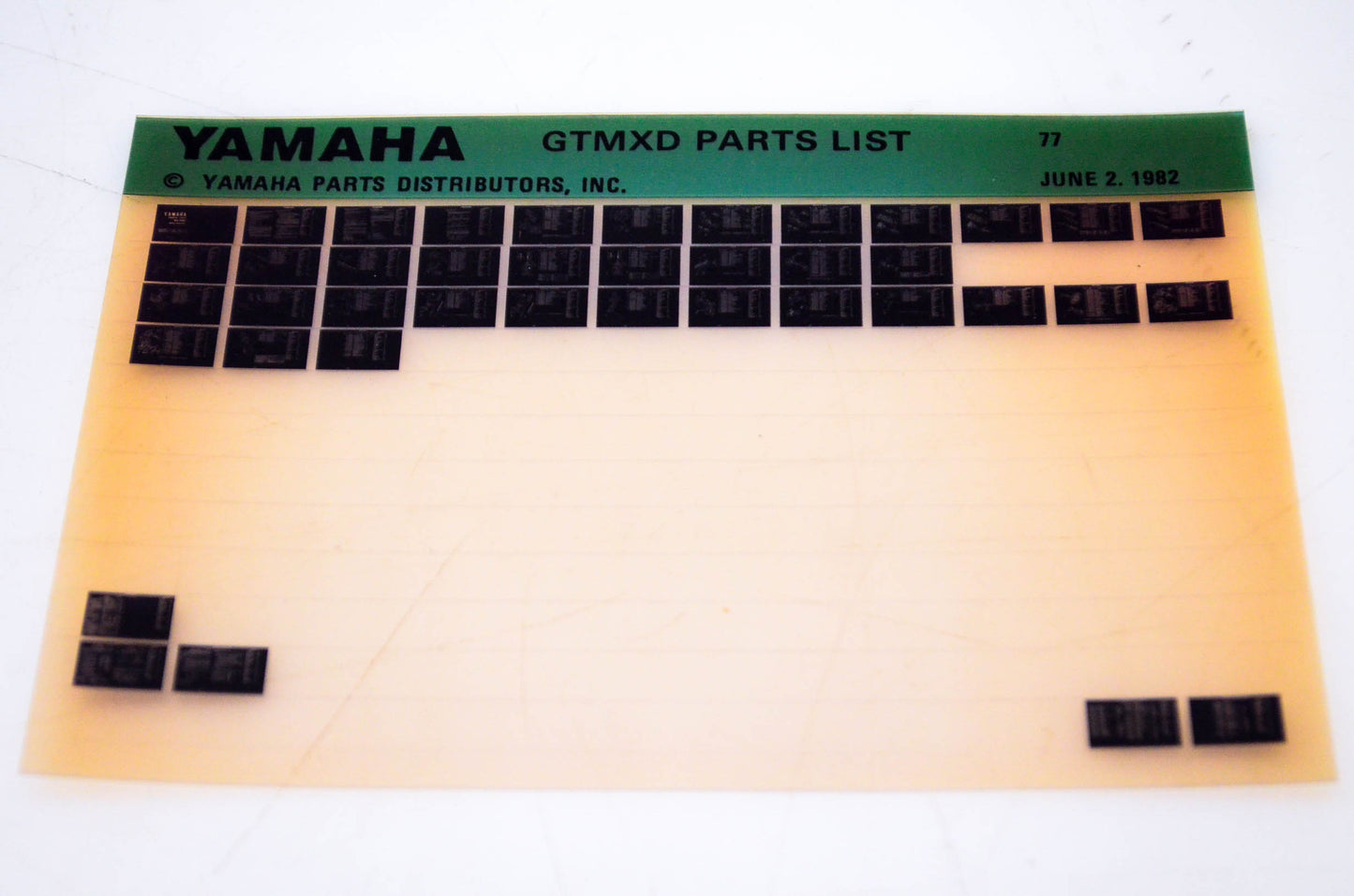 OEM Yamaha GTMXD 1982/June 2 '77 Parts List Microfiche