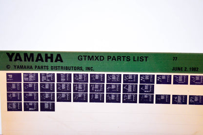 OEM Yamaha GTMXD 1982/June 2 '77 Parts List Microfiche